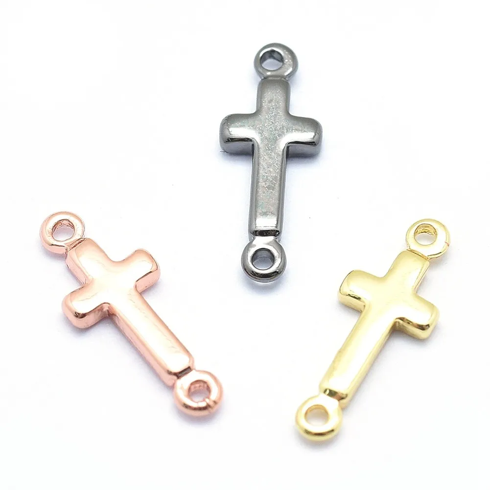 

50pcs Crosses Links Mix Color Sideways Cross Connector Charms for Bracelet Necklace DIY Jewelry Making Findings 13.5x5x1.5mm