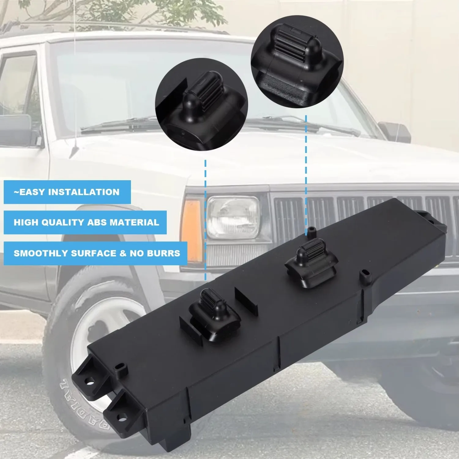 

Front Right Passenger Side Window Door Lock Switch For Jeep Cherokee XJ 1997-2001 56009451AC 56009451AB 1S2196 DS1233