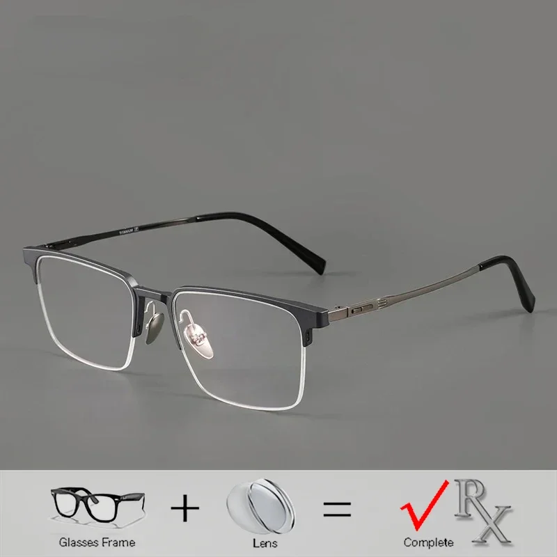 

Semi-Rimless Titanium Doctor With Prescription Glasses Men Bifocal Photochromic Eyeglasses Optical Progressivec Eyewear 2025