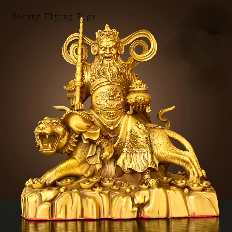 1 pc Brass Zhao Gongming ornaments living room shop office study company sacrifice home decoration Statue sculpture  feng shui