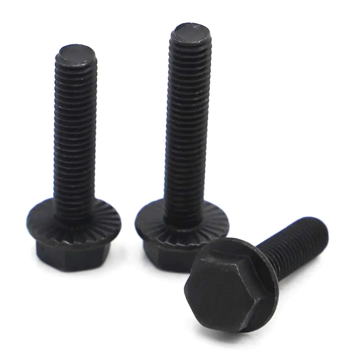 M5 M6 M8 M10 M12 Black Grade 10.9 Steel GB5789 Hexagon Flange Bolts With Tooth Anti-slip Screw