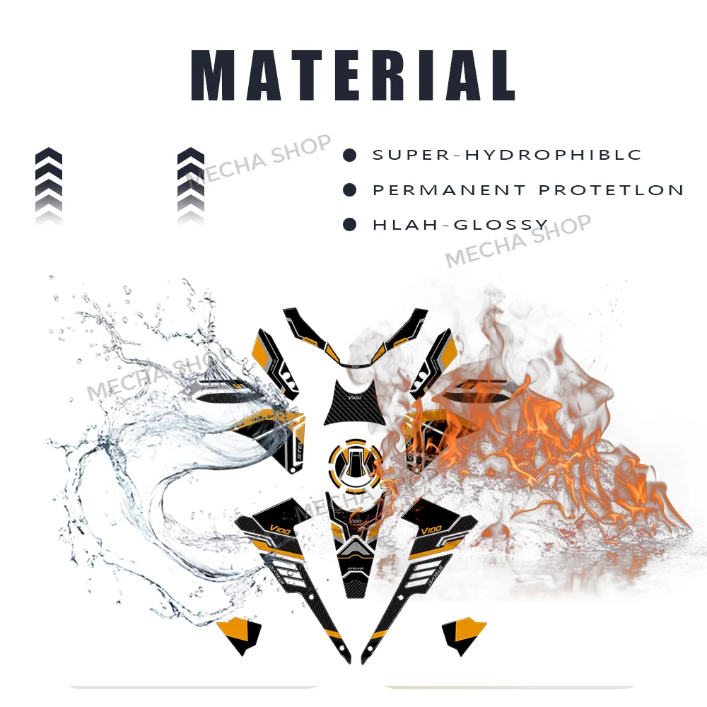 Kit de pegatinas de resina 3D para almohadilla de depósito, protección de tapa de combustible para Moto Guzzi Stelvio V100 2024 2025 2026