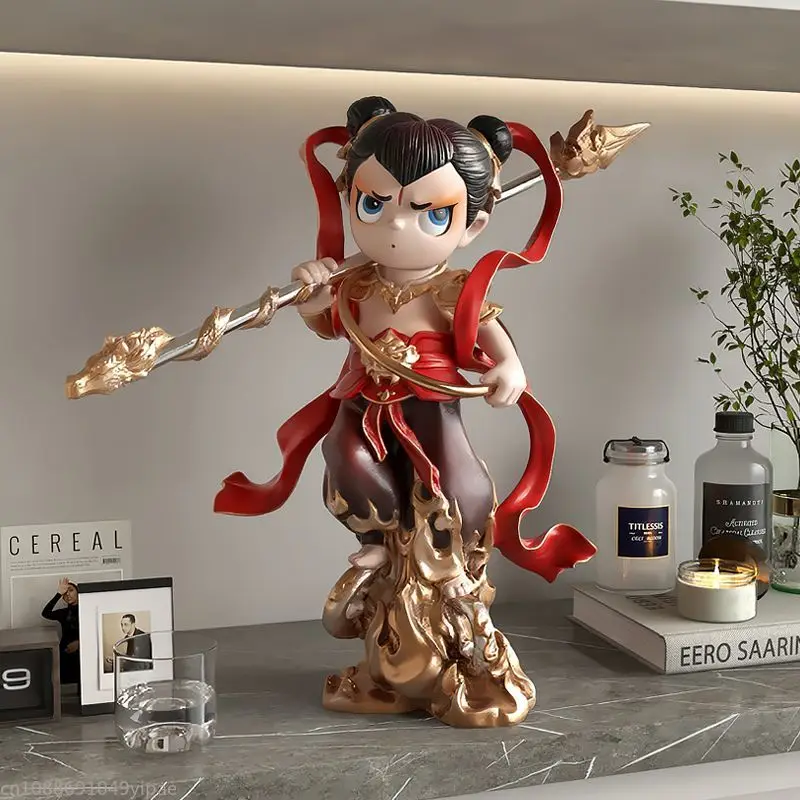 

Nezha Model Living Room Desktop Decoration Network Trend Handicraft Resin Material Home Decoration Accessories