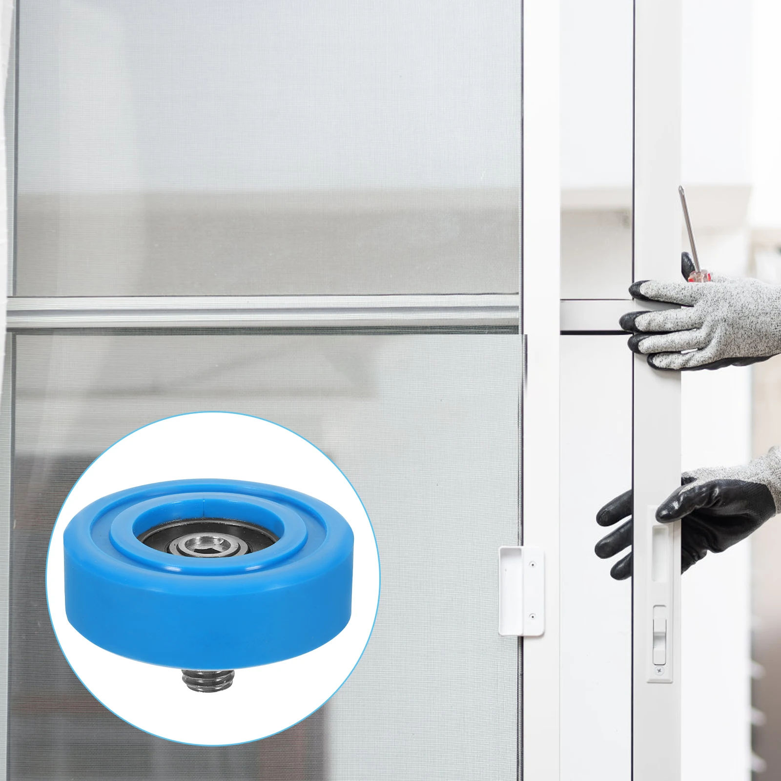 

40Mm Window Pulley U-Groove Guide Rail Ball Rolling Wheel With Screw Plastic Coated Sealed Sliding Door Wheel Closet Roller