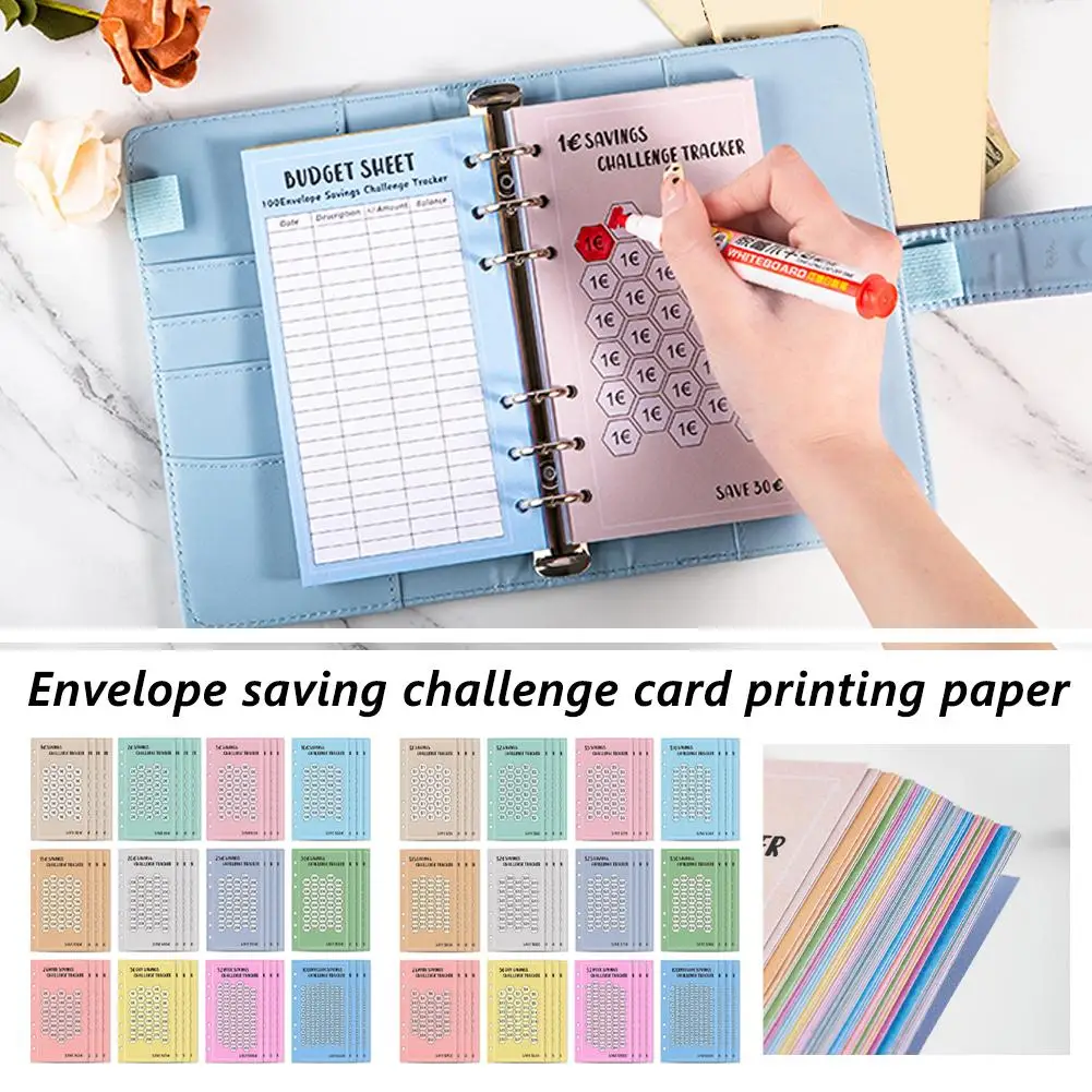 A6 48Sheets Envelopes Eave Money, 52 Weeks Save Challenge, Days Easy 30 Budget Save Save, Euros To Planner Envelopes USD Ca D9F4