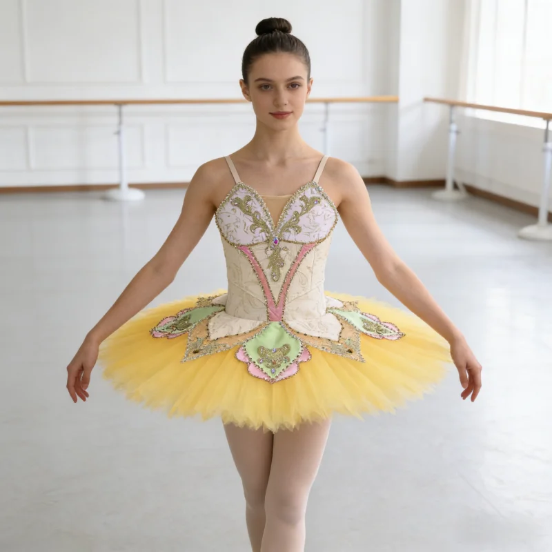 

BT26011003 Professional Custom Size Custom Color Kids Girls Women Adult Yellow Ballet Tutu Costumes