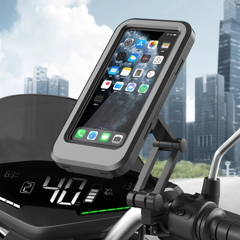 Водонепроницаемый держатель для мобильного телефона на мотоцикле, магнитный универсальный велосипедный GPS 360° °   Поворотный регулируемый держатель для мобильного телефона на мотоцикле