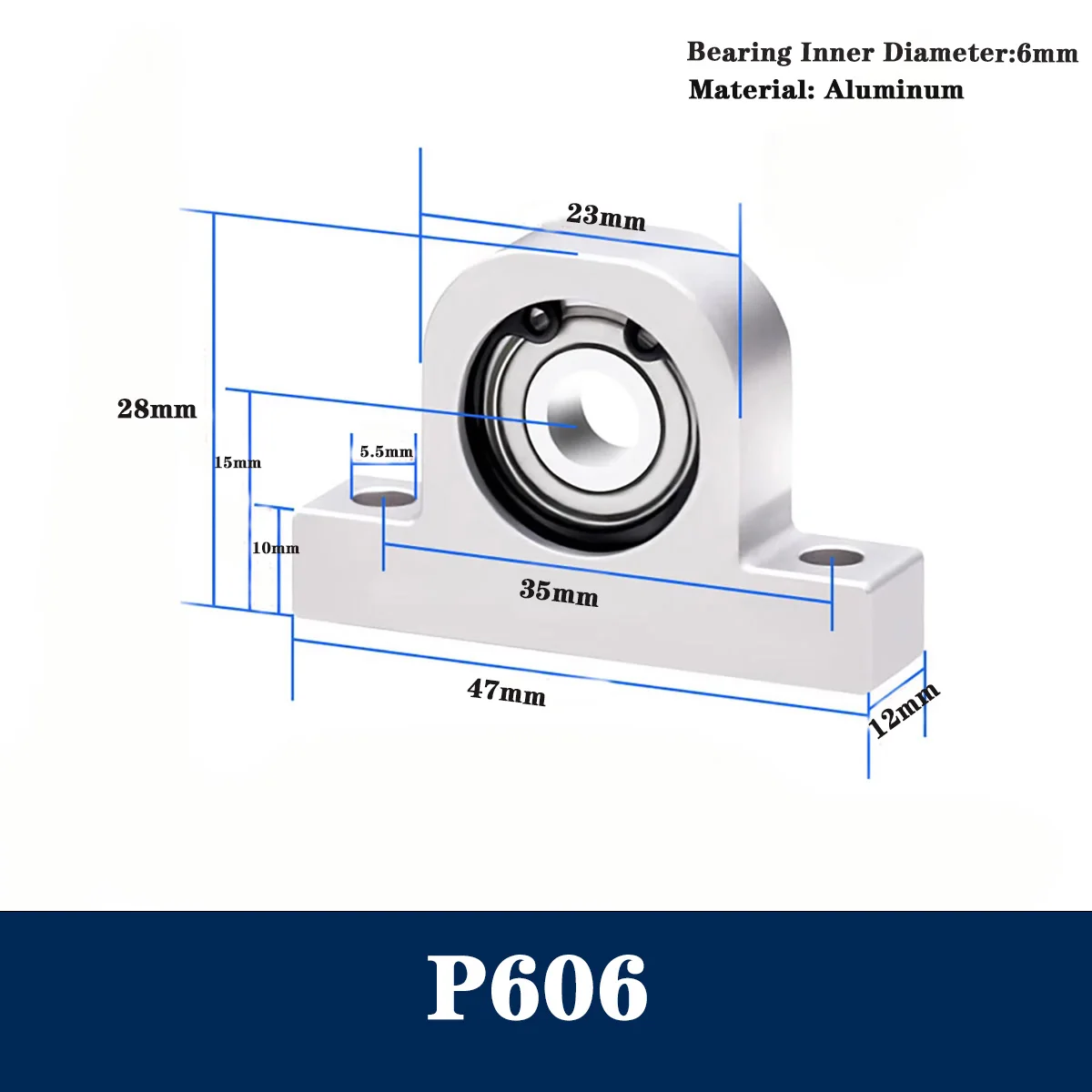 مجموعة كتلة المحمل العمودي من النوع P/دعامة سبائك الألومنيوم/مقعد التثبيت/المحور البصري/قوس العمود