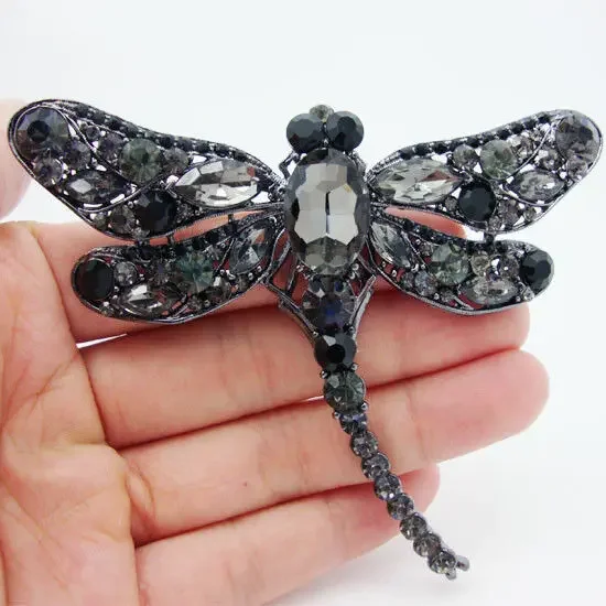 Fashion Crystal Rhinestone Wings Dragonfly Brooch Exquisite Birds Pin Brooch for Women Men Party Casual Office Brooch Pins Gifts