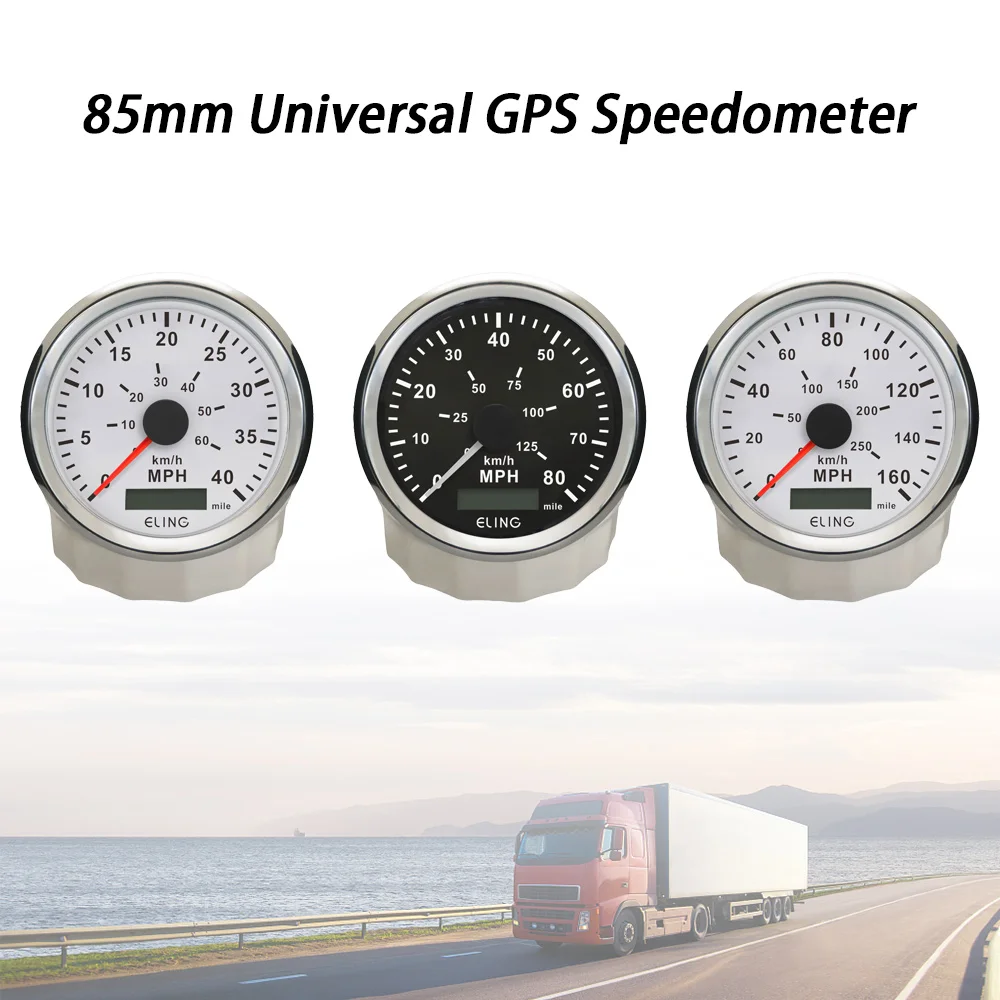 

Спидометр GPS Rhaxel 85 мм, 0-40 миль/ч, 80 миль/ч, 160 миль/ч, с подсветкой, 12В/24В, универсальный для грузовиков, автомобилей, яхт