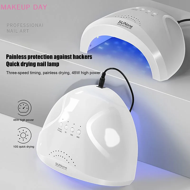 Lampe sèche-ongles LED pour N64.36, lampe UV, perles de séchage de tous les vernis gel, charge USB, équipement de manucure professionnel