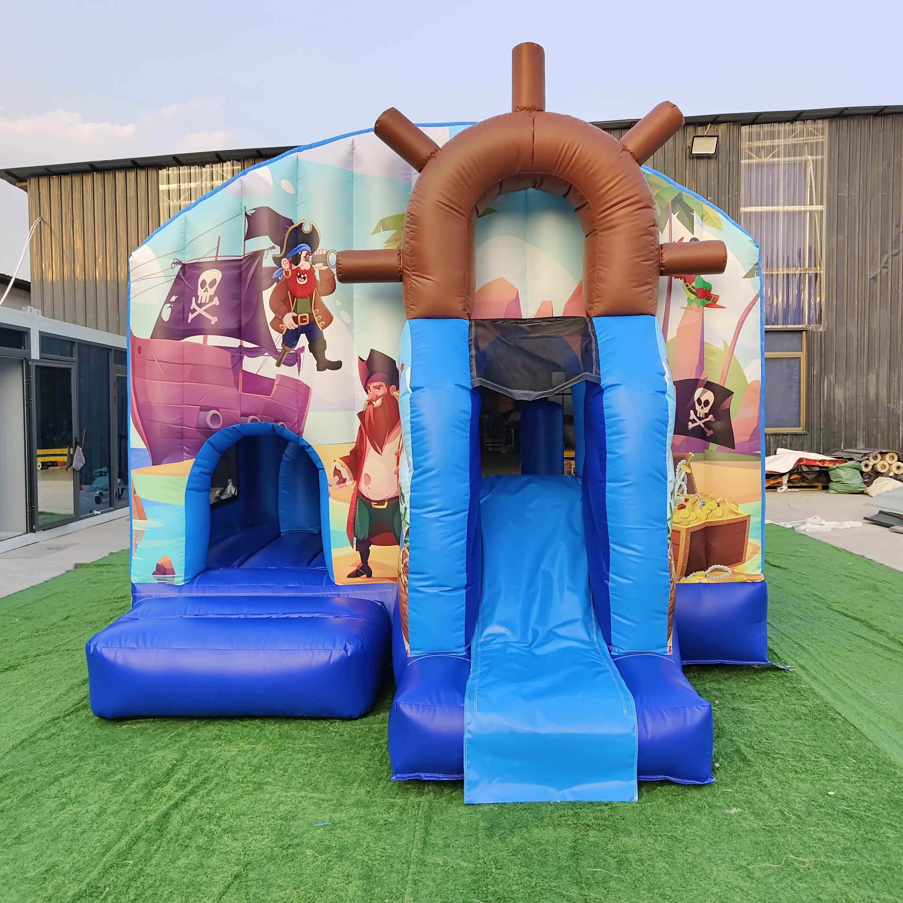 

lj-High Quality Portable Inflatable Bouncy Castle with Slide PVC Material 3x5m Size 5-10 Passengers Capacity&