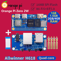 Orange Pi Zero 2W 1GB 1.5GB 2GB 4GB RAM DDR4 Mini PC and Expansion Board Allwinner H618 WiFi Bluetooth BLE SBC Single Board