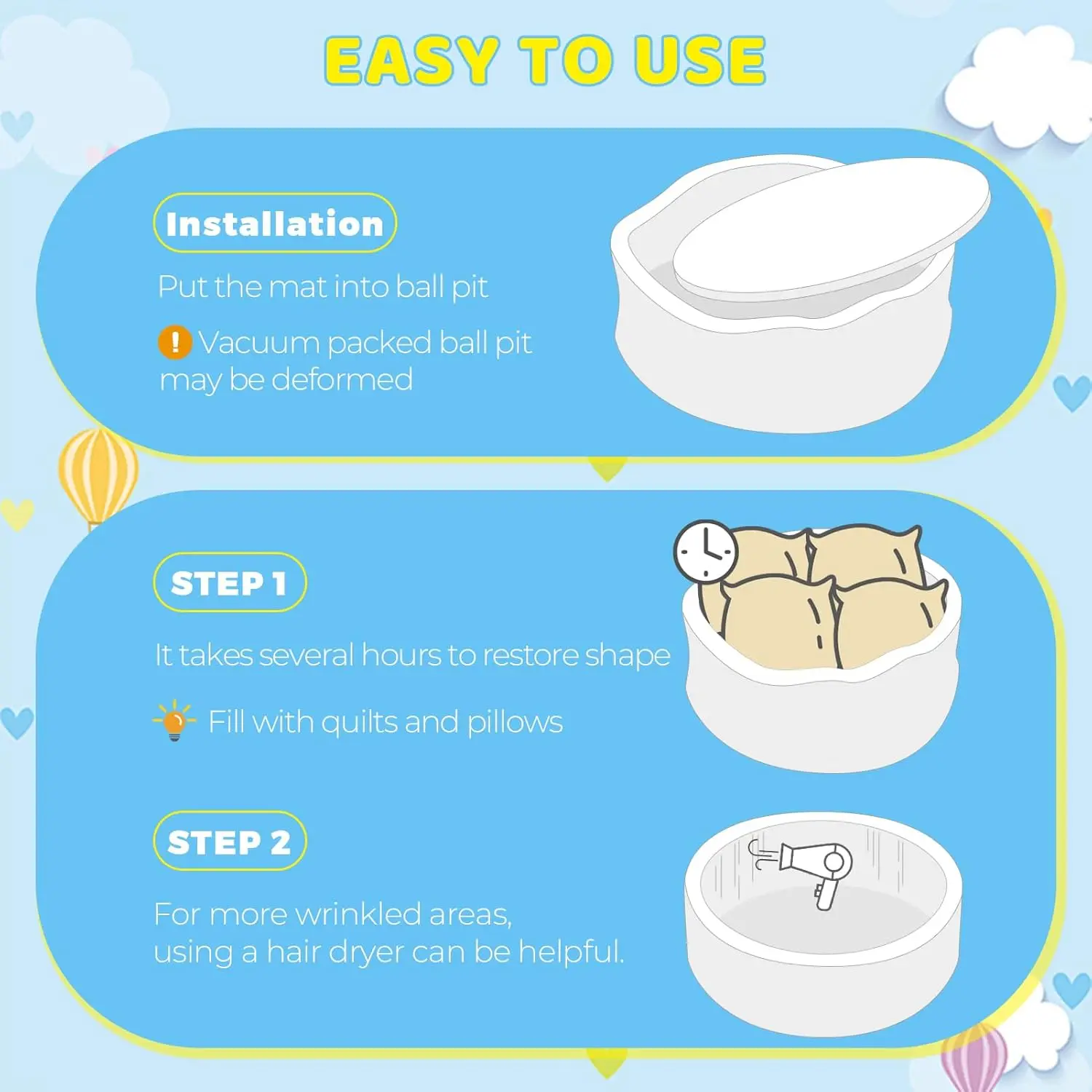 Verdikte katoenen ballenbak Babyactiviteit Hek Binnen- en buitenballenbad voor peuters 1-5 jaar Ballenbakken Speelgoed Spelletjes voor baby's