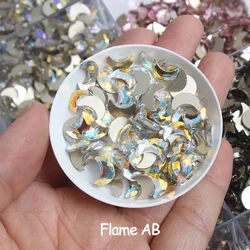 New 7x10mm Moon Flat Back Nail Art Rhinestone Crystal 9 Color 3D Suitable For DIY Manicure Accessories Diamond