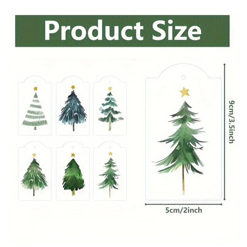 20 ชิ้นของขวัญคริสต์มาสแท็กป้ายคริสต์มาสเครื่องประดับต้นคริสต์มาสที่มีรู