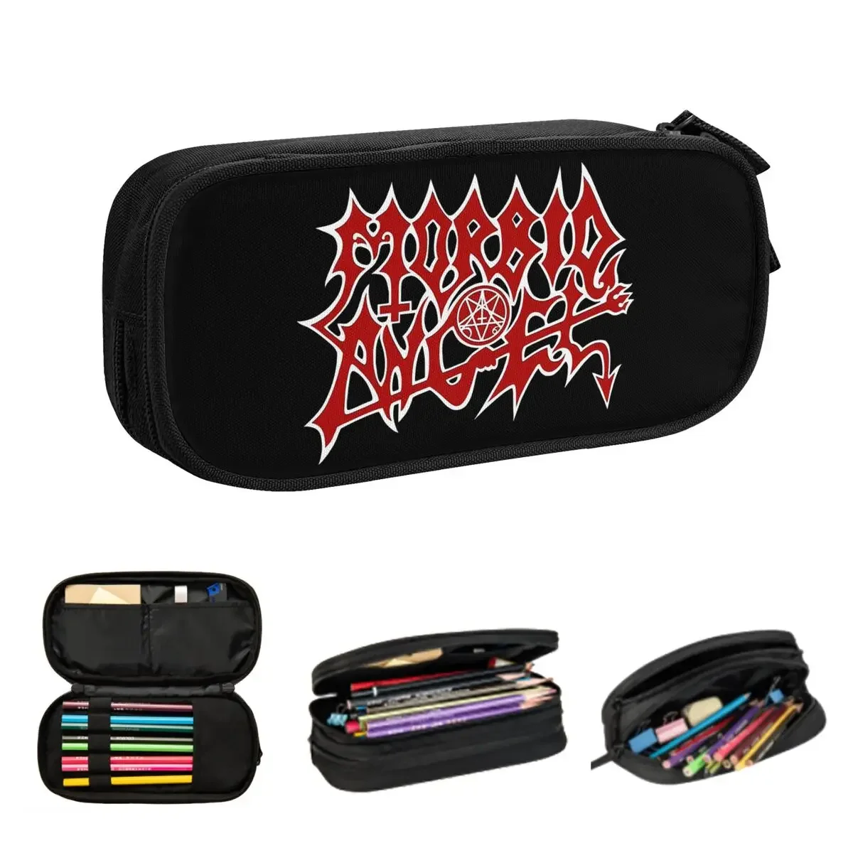 MORBID ANGEL Rock Metal Pencil Cases Big Capacity Pen Bags Pen Box Pencil Pouch For Boys Girls Students Stationery School Office