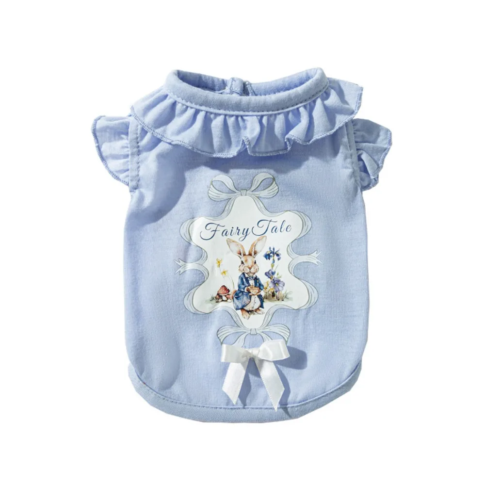 

Bulldogs Breathable Spring Summer Dog Vest Cute Soft Cat Dog Frill Tops Rabbit Pattern Pet Clothes Summer