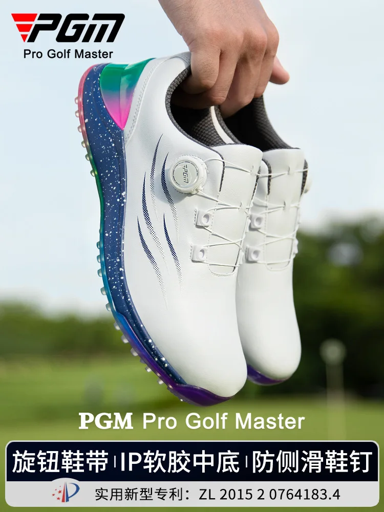 Scarpe sportive da golf da uomo PGM Scarpe da ginnastica casual estive Allacciatura rapida in microfibra TPU impermeabile antiscivolo XZ378 Commercio all'ingrosso