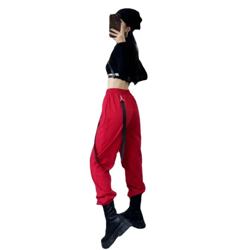 Roupa de dança de salão moderna jazz dança traje feminino street wear hip hop festival rave outfit jazz dança traje desempenho