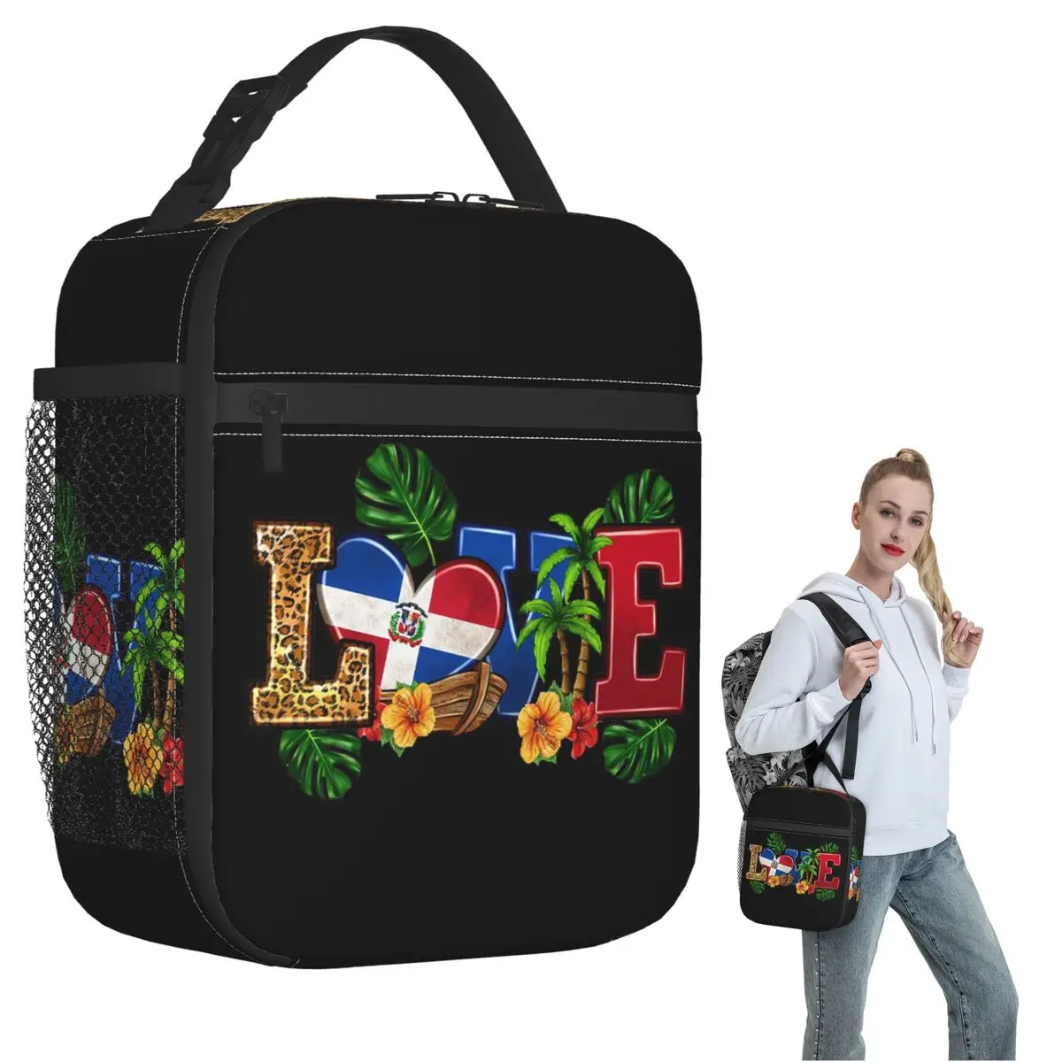 

Flag Of The Dominican Republic Insulated Lunch Bag for Women Kids Portable Food Boxes Thermal Lunch Box Tote