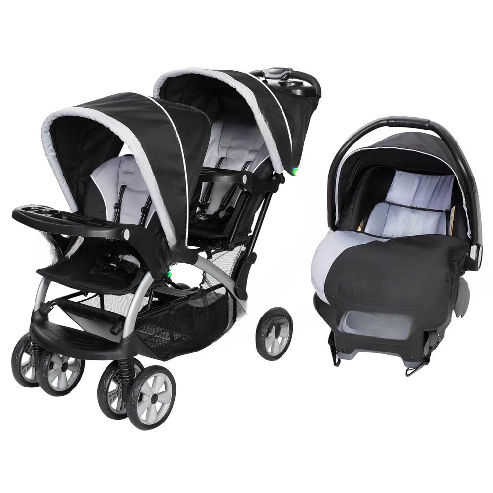 Double Stroller & Car Seat Combo, 2 Pc Set, Stormy