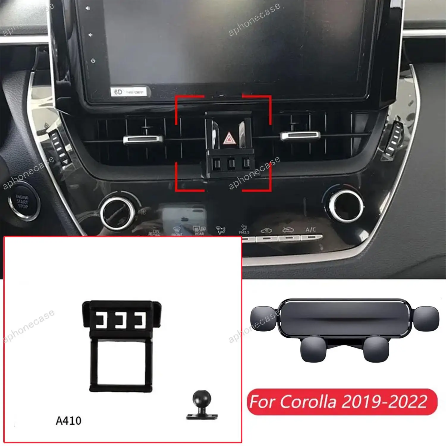 

Car Phone Holder Base Special Mounts For Toyota Corolla 2019-2022 Fixed Air Outlet Bracket Base Accessories With Ball Head 17mm