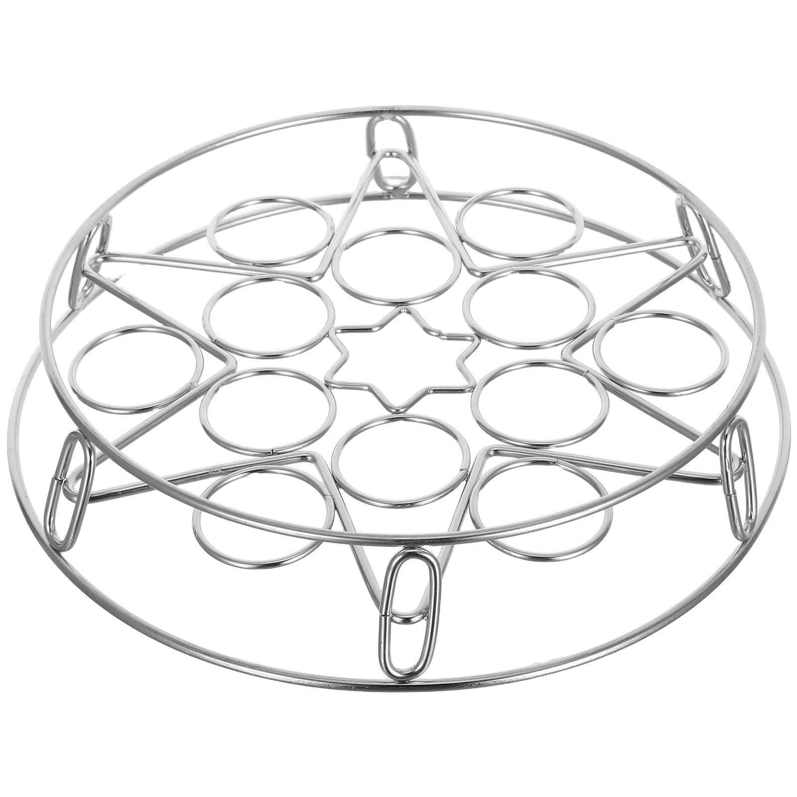 

Egg Steamer Boiler Rack Steaming Stackable Round Tray Stainless Steel Basket Trivet