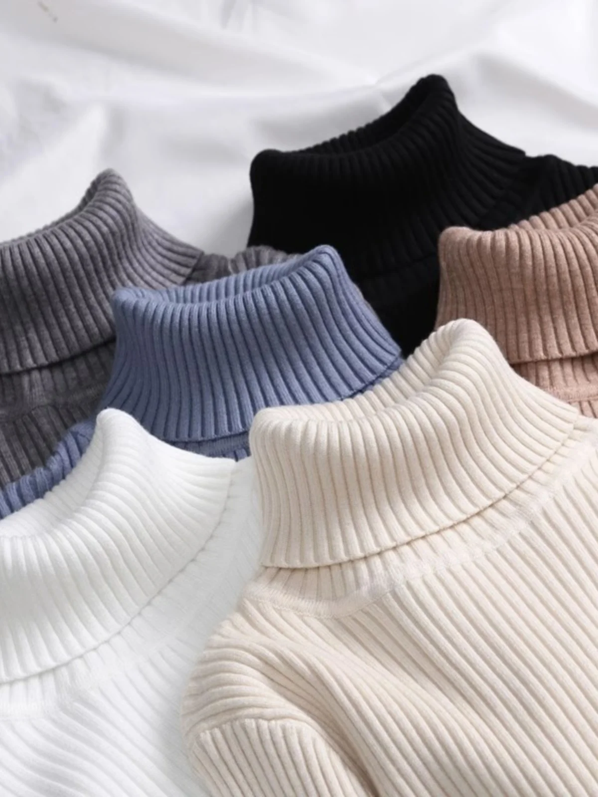 Solid Color Women Turtleneck Sweater Autumn Winter Pullover Long Sleeve Bottoming Shirt Slim All-matched Female Knitted Tops