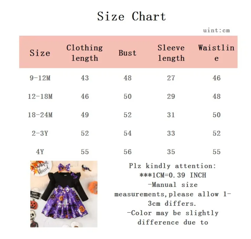 Halloween-Kleid für Mädchen mit Flügelärmeln, kleinem Teufel-Aufdruck und Schleife für 1-4-jährige Mädchen, Halloween-Feiertagskleid – Detail 7