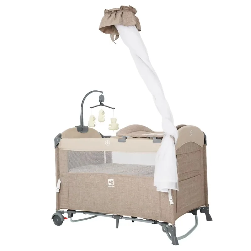 Large crib with folding function and double deck