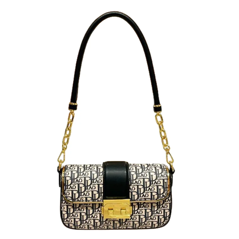 

2024 New Ladies Bag Senior Sense Lock Buckle Shoulder Diagonal Cross Ladies Small Square Bag Chain Lock Buckle Bag