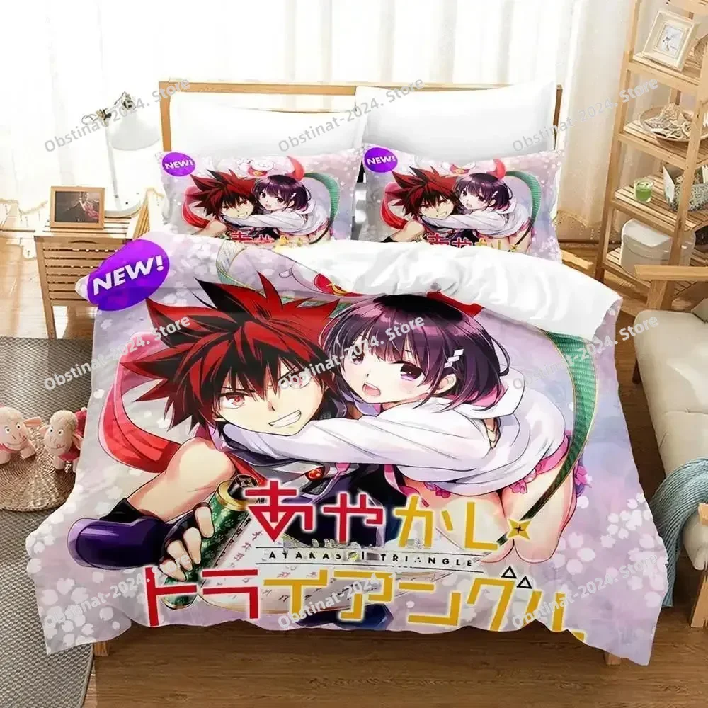 

Ayakashi Triangle Bedding Set Single Twin Full Queen King Size Bed Set Adult Kid Bedroom Duvet cover Sets Anime Bed Sheet Set