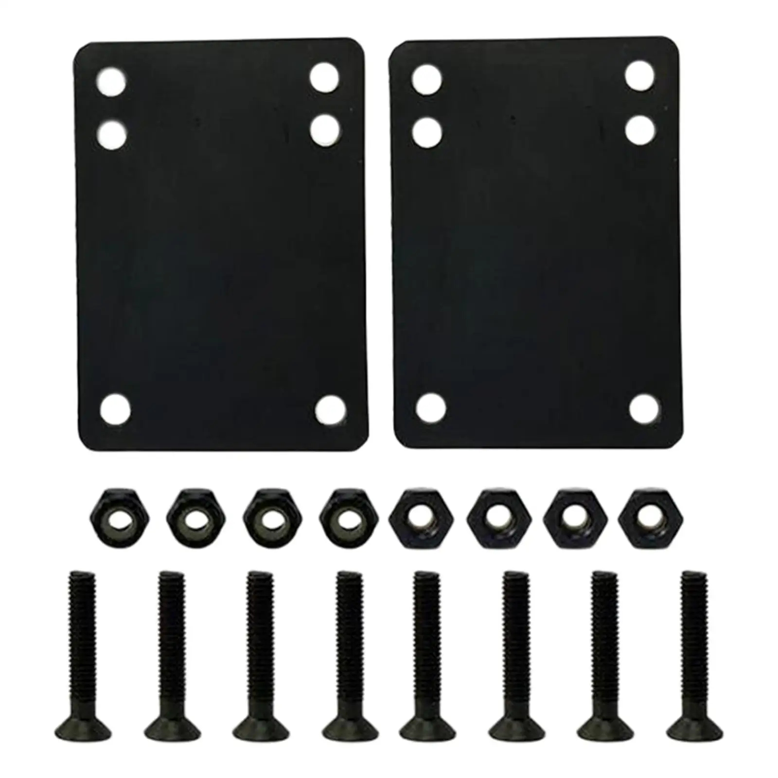 4x camion da skateboard per montaggio su longboard con 2 accessori per pad