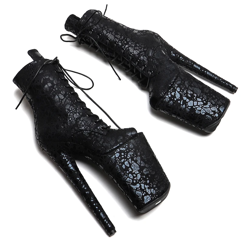 Leecabe  23CM/9inches  Suede small open toe  Trend fashion Heels stripper platform High heel Pole Dance boots