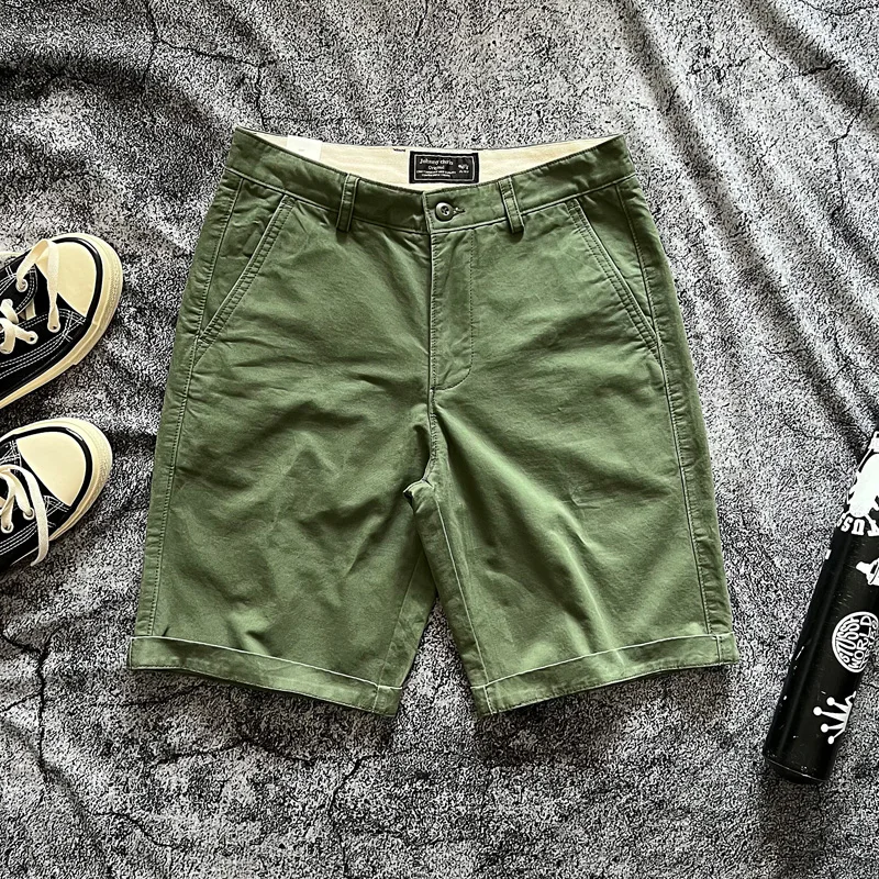 

Retro American Canvas Workwear Pure Cotton Simple Version Heavyweight Casual Five-Quarter Pants Trendy Straight Leg Trousers