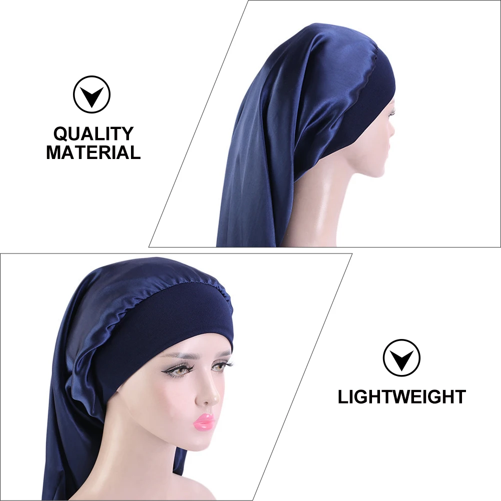 

6pcs Satin High Elasticity Hair Protection Bonnet Headbands Sleeping Women Large Size Comfortable Breathable Pure