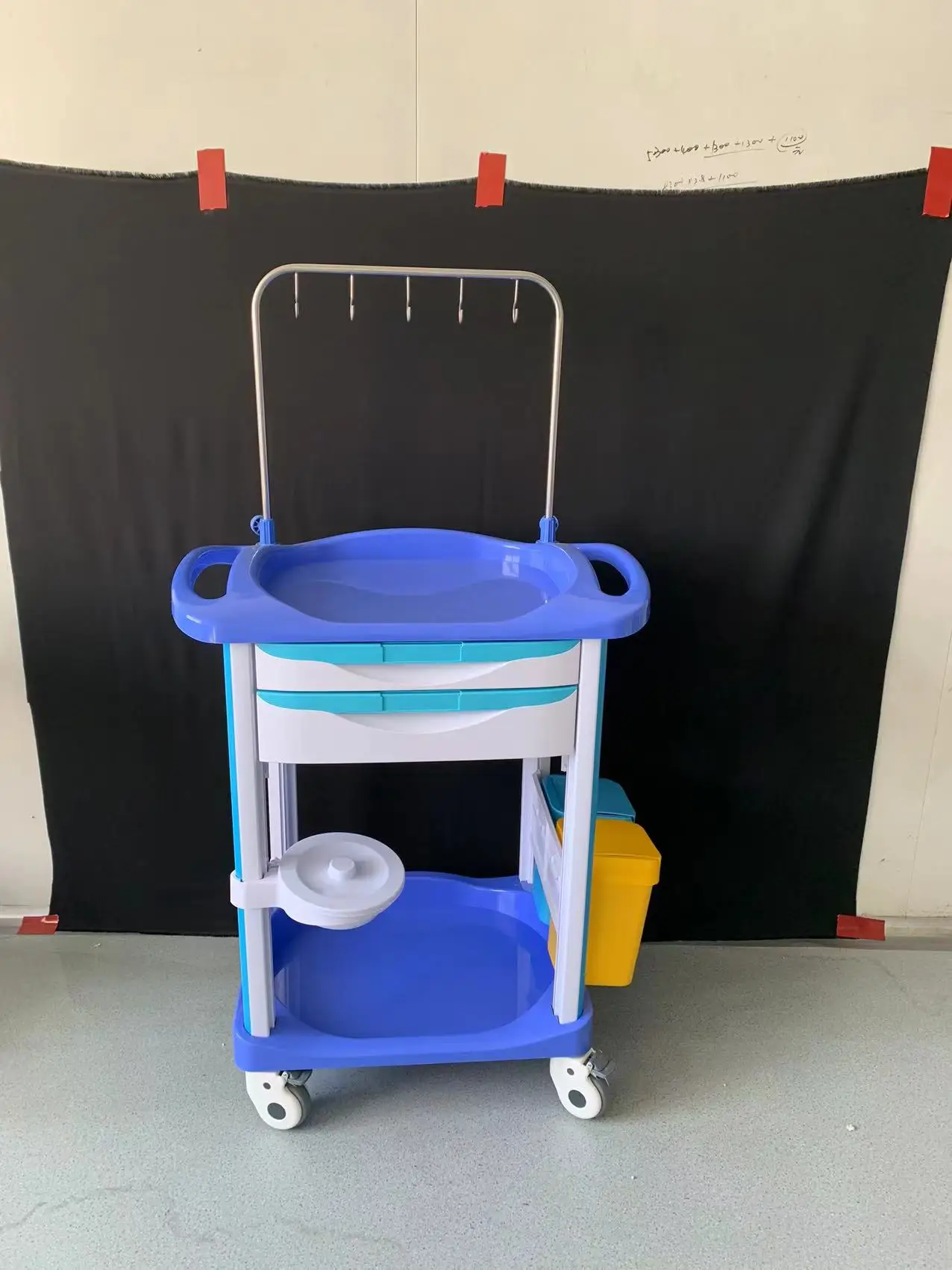 transfusion abs plastic emergency medical trolley cart for hospital and clinic medical carts