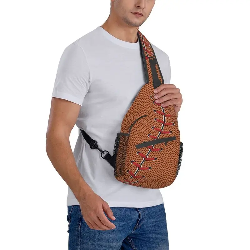 Softball Baseball Lace Crossbody Sling Backpack Men Custom Chest Shoulder Bag for Traveling Daypack