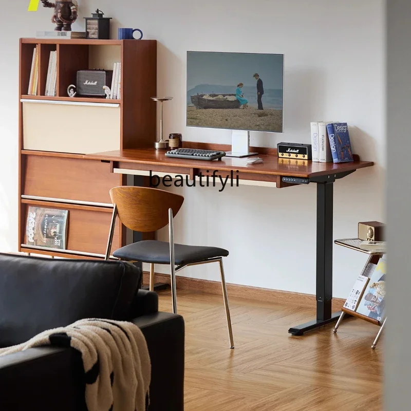 

ss8350 Solid wood electric lift with drawer learning desk e-sports smart computer desk workbench