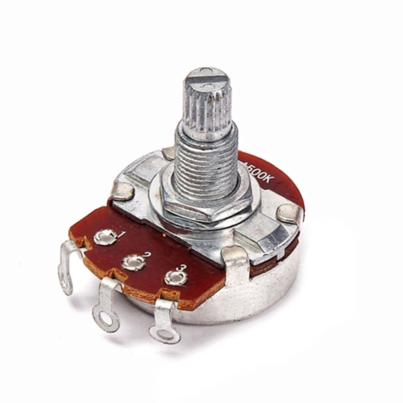 10Pcs/Lot A500K Split Shaft Pots Potentiometer Guitar Audio Tone Switch Guitar Accessories