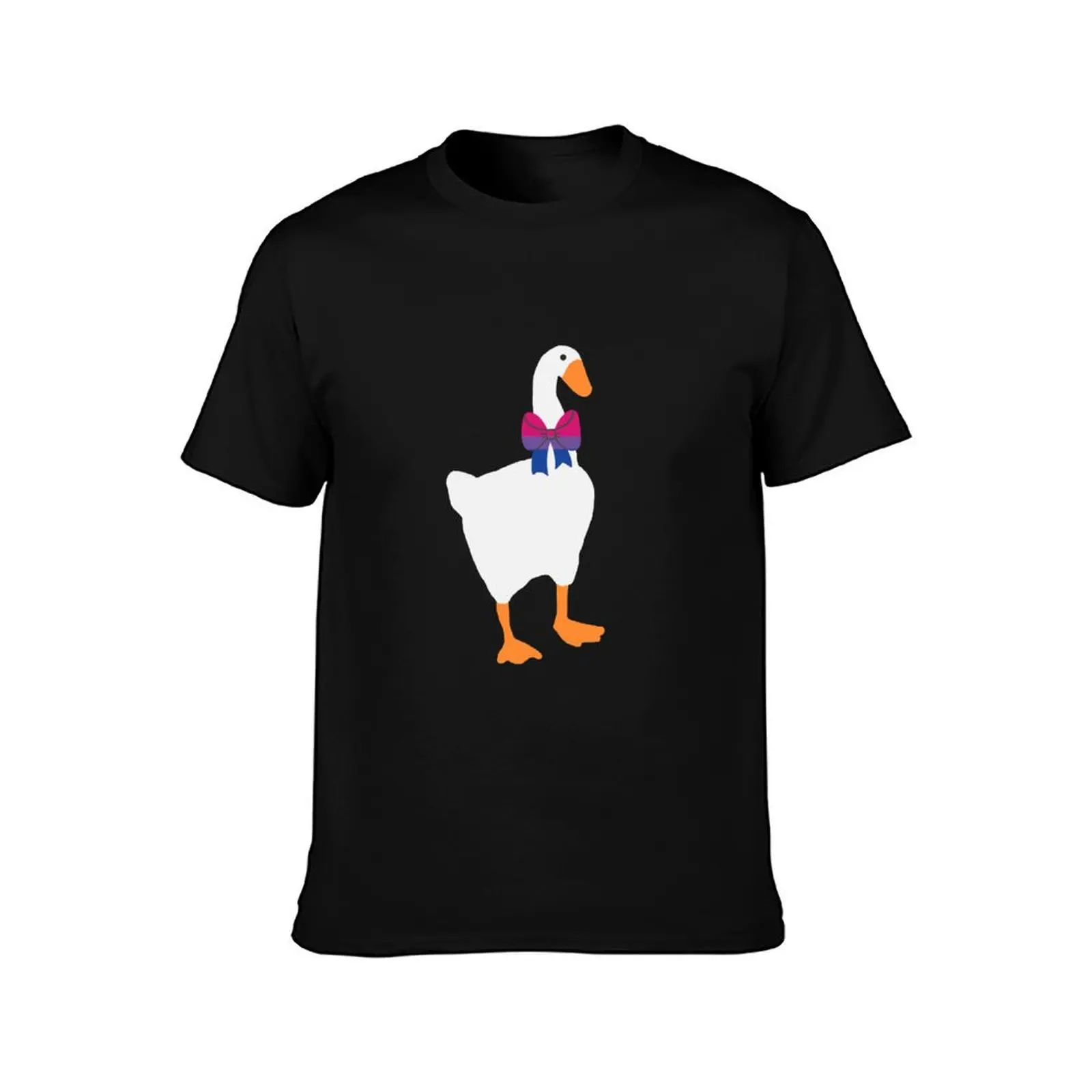 Horrible goose - Bisexual flag Ribbon T-Shirt Summer Casual Cotton Tee Oversized Streetwear Tops Vintage Graphic Print