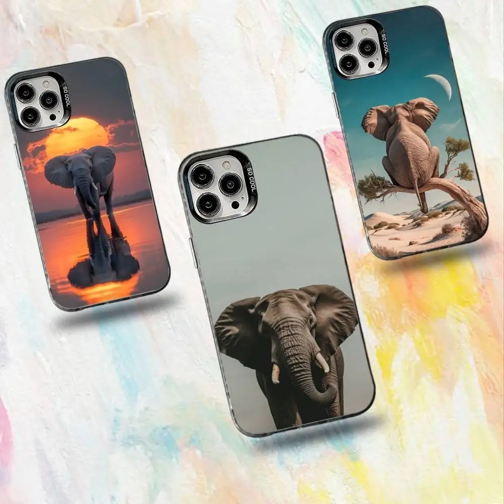 

Animal Elephant Phone Case For iPhone 16,15,14,13,12,11,Mini,Pro,SE,MAX White Matte Shockproof Cover