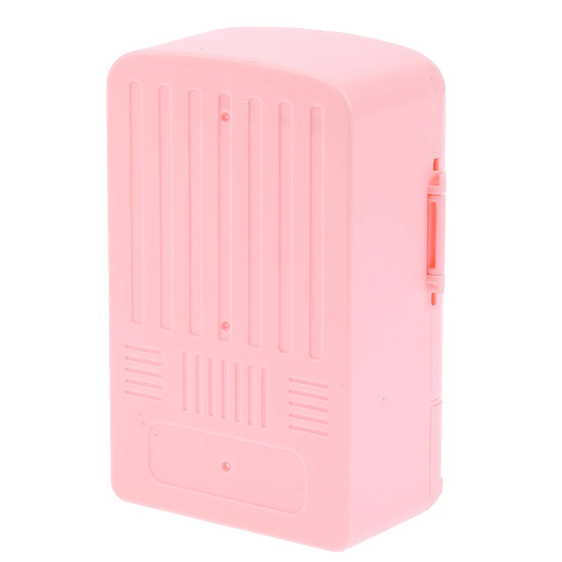 1:12 casa de bonecas em miniatura rosa geladeira freezer para cozinha de bonecas