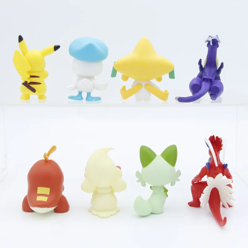 8 Pcs/Set Pokemon Mini Figure 5cm Pikachu Paldea Region Pokemon Scarlet and Violet Koraidon Dolls Anime Landscape Ornaments