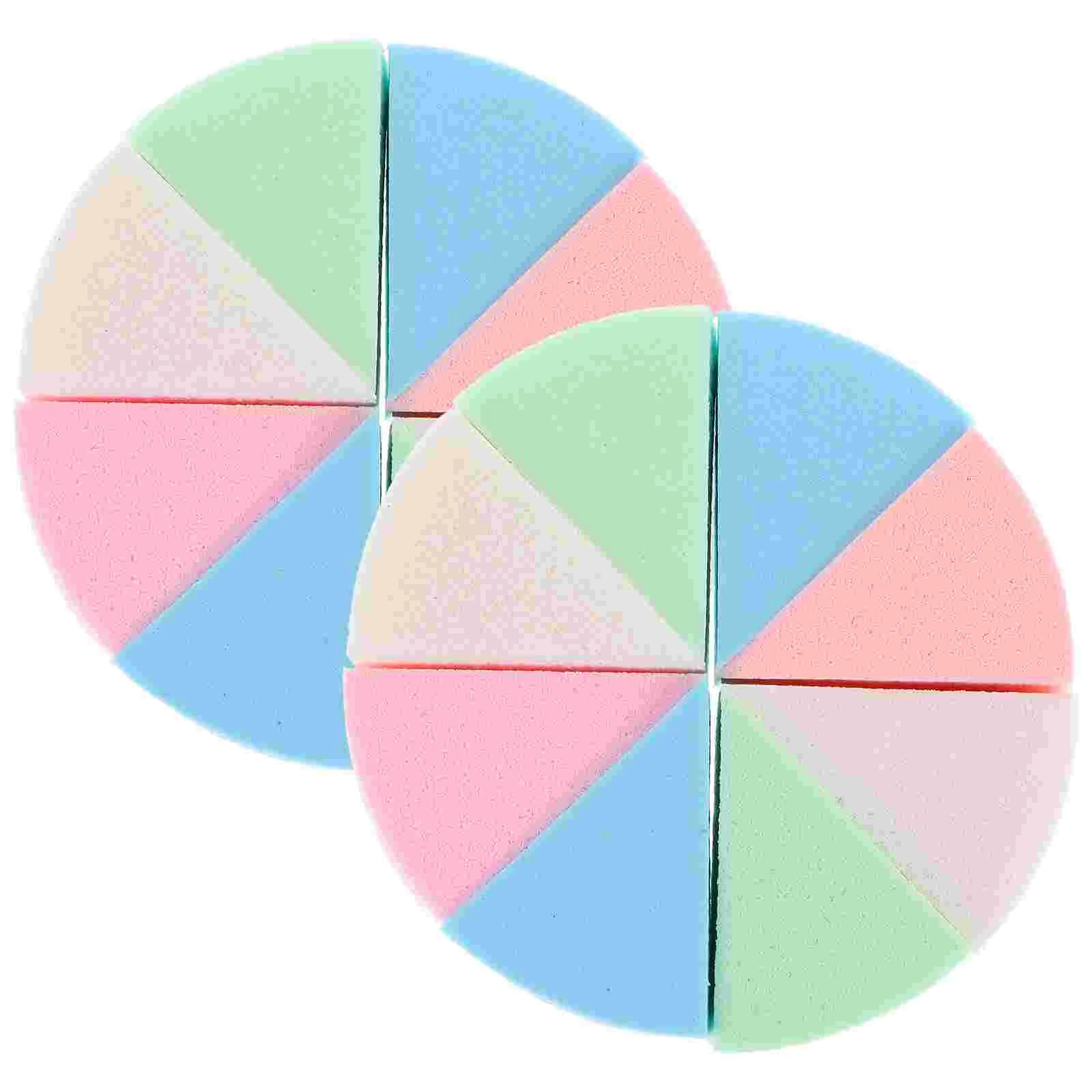 2 Sets Triangular Sponge Puff Makeup Wedge Foundation Blender Mini for Emulsion Facial Pads Tools