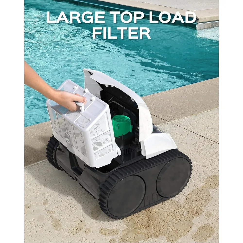 C1 Cordless Robotic Pool Cleaners, Powerful Suction, Wall Climb Pool Robot with Intelligent Route Planning, Lasts 150Mins