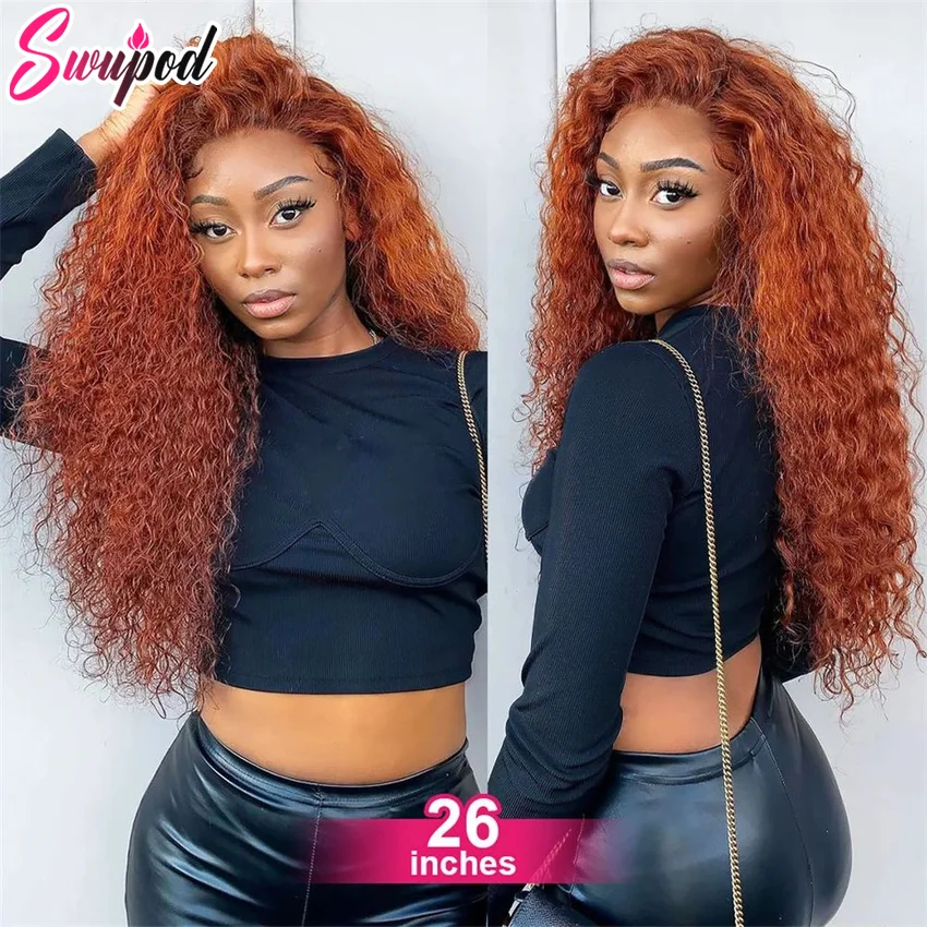 Ginger Orange HD 13x4 13x6 Front Wigs Transparent Lace Frontal Wig Human Hair Bone Deep 360 Full Human Hair Lace Front Wig