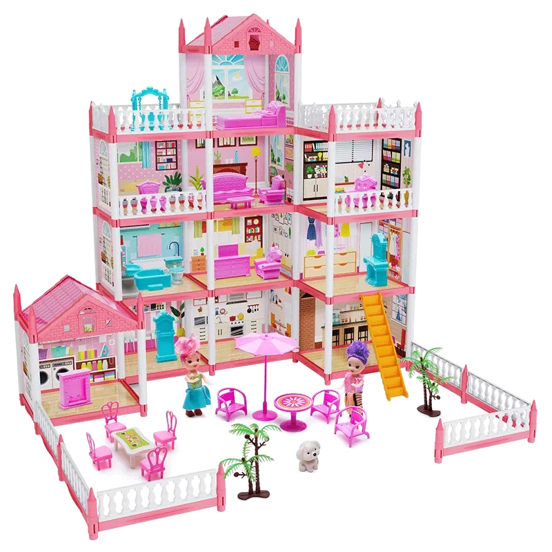 Música das crianças casa de boneca montagem villa casa 3d diy sonho princesa castelo villa montagem casa boneca conjunto brinquedo menina família brinquedo