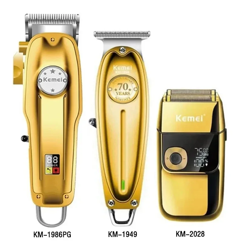Kemei-Kit de cortadora de pelo profesional para hombre, maquinilla eléctrica para cortar el pelo inalámbrica, KM-1949 KM-1986PG KM-2028